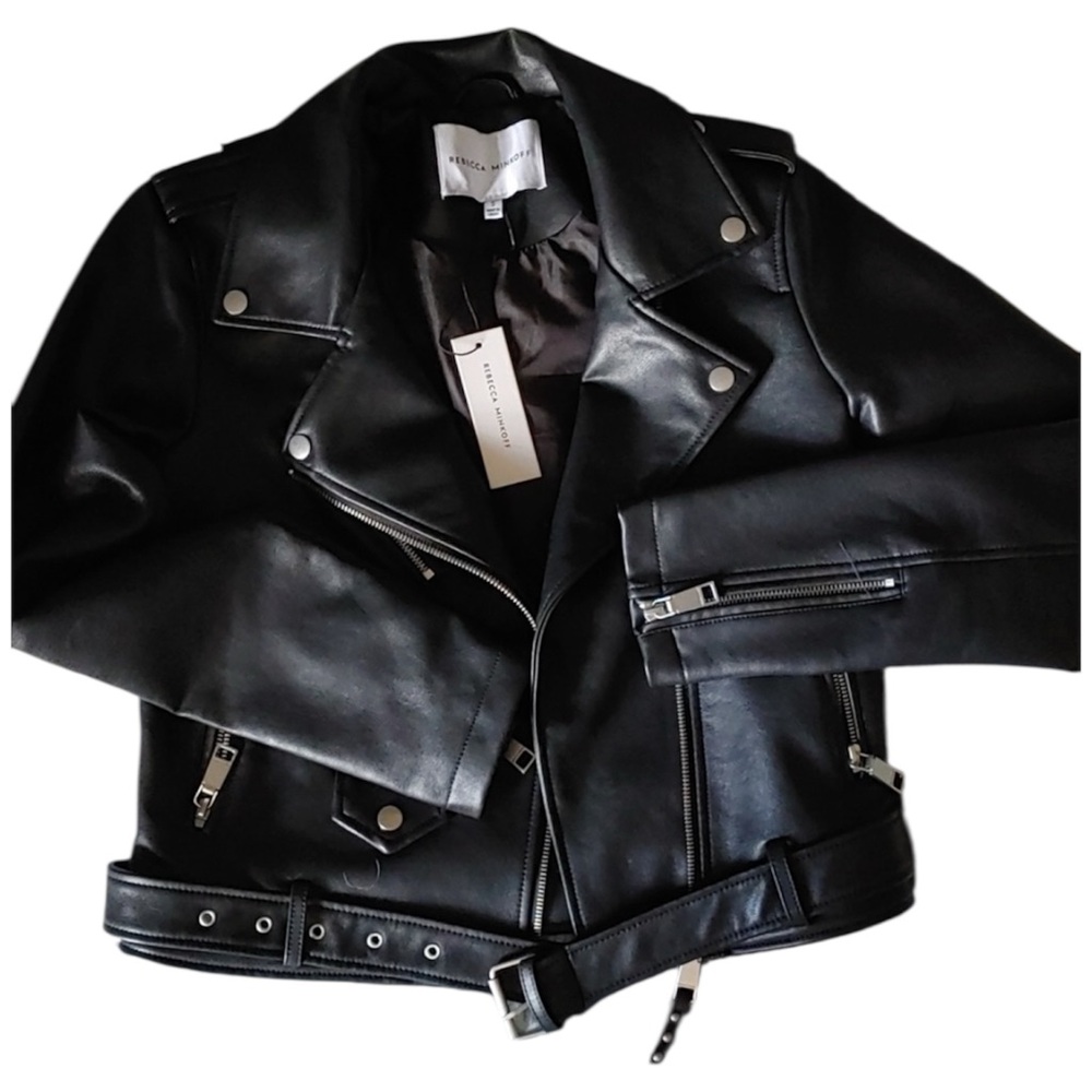 NWT Rebecca Minkoff Black Faux Leather Jacket